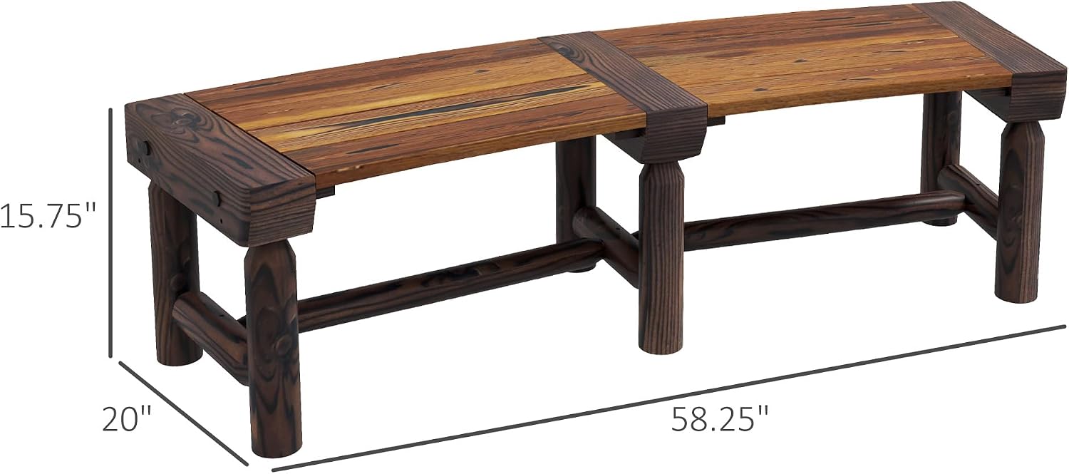 Tree Garden Bench, Brown Wooden Semicircular Outdoor Round Bench Wrap Around Park Seat for Yard Patio Deck Lawn Backyard Tree Surround Seating