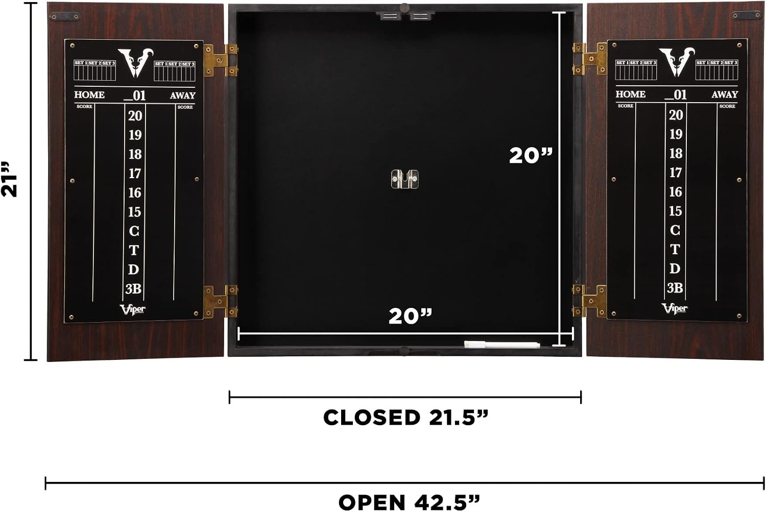 Viper by GLD Products Stadium Cabinet & Shot King Sisal/Bristle Dartboard Play-Ready Bundle
