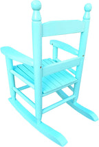 Kids Rocking Chair Light Blue: Solid Populus Wood Construction & 110 LBS Weight Limit - Indoor/Outdoor Use for Children's Room, Balcony & Porch