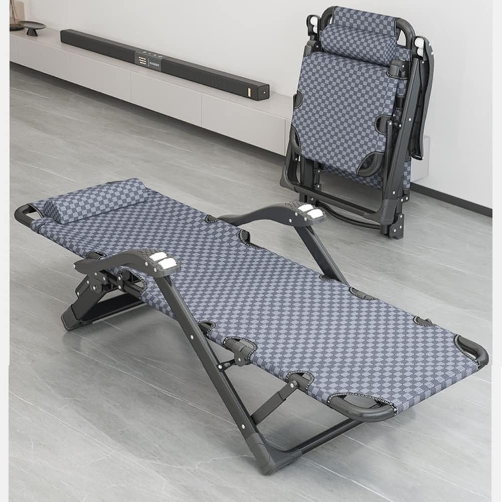 Gravity Chair Folding Portable Reclining Lawn Patio Recliner Lounge ChaiseA Djustable with Headrest(A+Cushion B)