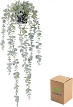 COCOBOO 1pcs Artificial Hanging Plants, Fake Potted Eucalyptus Faux Hanging Plant for Wall Room Home Indoor Outdoor Shelf Decor