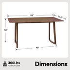 DUOMAY 63" Rectangular Dining Table for 6, Farmhouse Wooden Kitchen Table, Large Center Table, Modern Dinner Table for Living Room/Home/Restaurant, Walnut