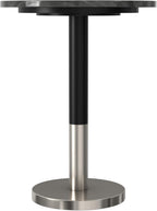 SIMPLIHOME Evans Side Table - 16 inch Wide Modern Metal Frame with Black Marble Top in C-Shape Design, Contemporary Slide-Under Accent Stand or End Table for Living Room, Bedroom, or Office