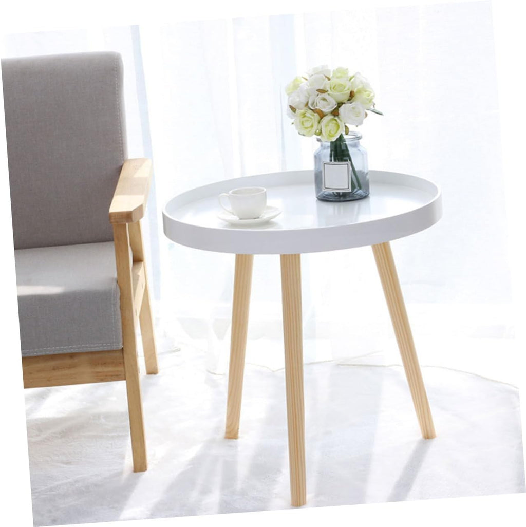 Nordic Style Small Round Indoor Coffee Table White Mini Sofa Side Table for Living Room and Balcony Compact Household