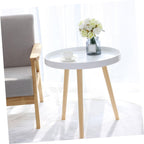 Nordic Style Small Round Indoor Coffee Table White Mini Sofa Side Table for Living Room and Balcony Compact Household