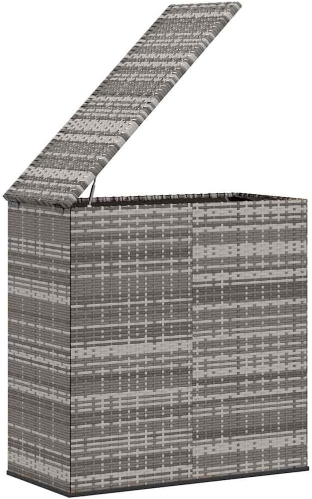 39.4x19.3x40.7 in Grey PE Rattan Cushion Box with Gas Lift, Weather-Resistant Outdoor Storage Bench for Patio Garden Deck