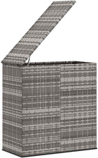 39.4x19.3x40.7 in Grey PE Rattan Cushion Box with Gas Lift, Weather-Resistant Outdoor Storage Bench for Patio Garden Deck