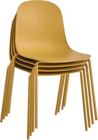 Dining Chairs Set of 4, Plastic Stackable Kitchen Chairs, Modern Indoor/Outdoor Chair with Metal Legs for Dining Room, Kitechen, Cafes, Restaurants (Mustard Yellow)