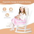 Outvita Wood Children's Rocking Chair, Perfect for Indoor or Outdoor All-Weather Wooden Porch Rocker for Garden, Yard, and Balcony, Patio Rocking Chair Suitable for Kids Ages 6-10(White)