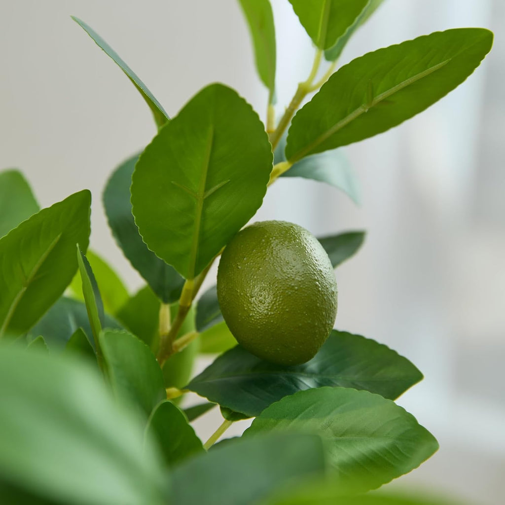 3 PCS Artificial Green Lemon Branches for Vase 18 Inch Fake Lemons Fruit Picks Faux Lemons Tree Decor Realistic