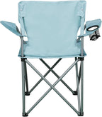 Four-Fold Camping Chair with Cup Holder, Vintage Blue