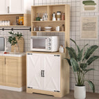 71" Kitchen Pantry Cabinet, Modern Freestanding Tall Cupboard Storage Cabinet with 2 Doors and Adjustable Shelves, Modern Utility Pantry Cabinet for Dinning Room, Living Room