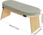 Bamboo Meditation Bench with Cushion, Folding Kneeling Meditation Bench, Portable Kneeling Chair for Kneeling or Sitting, 396.83lbs Load Max (Green)