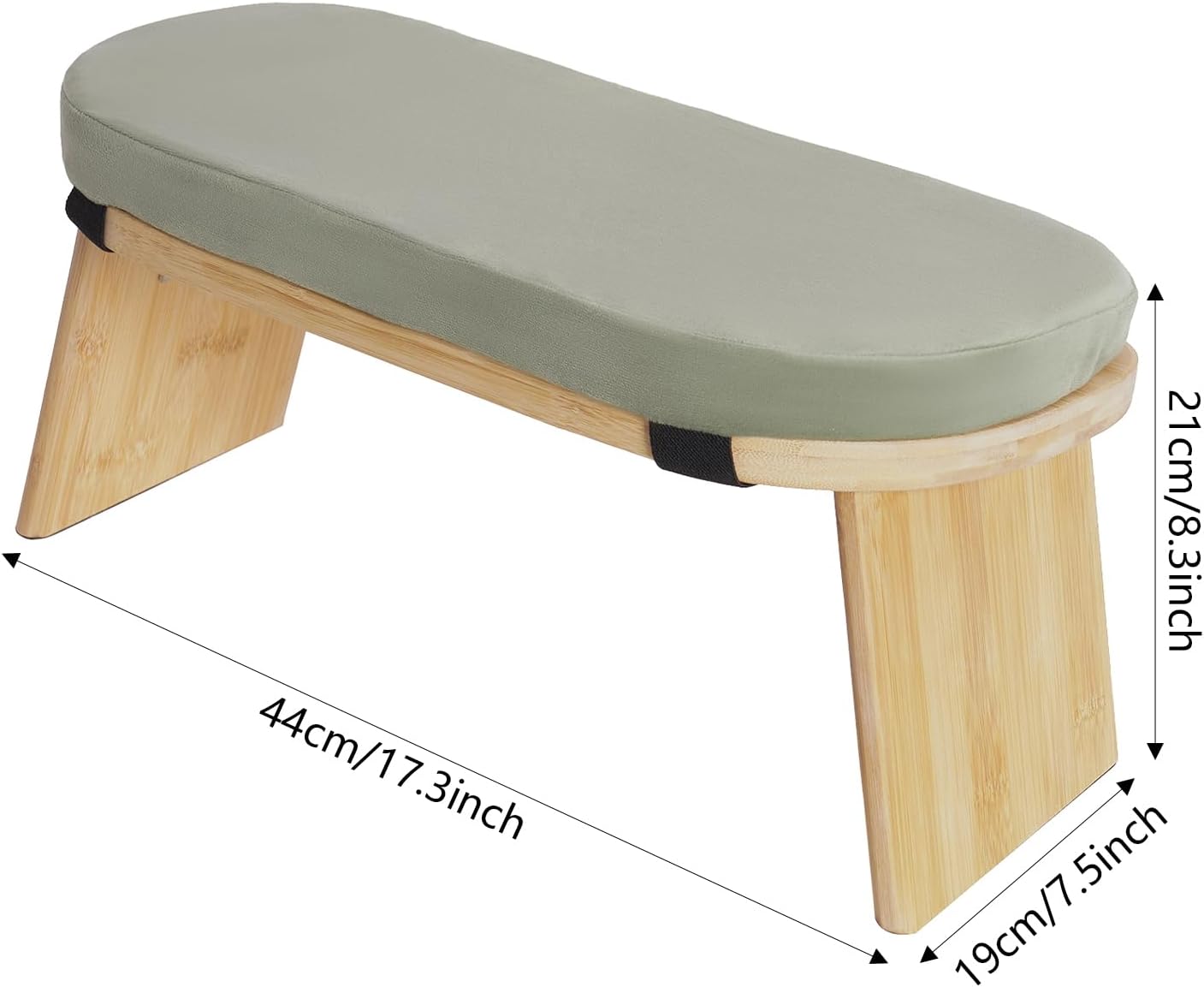 DKSLALALI Meditation Bench, Foldable Ergonomic Bamboo Kneeling Chair with Meditation Extra Soft Cushion Portable Comfortable Meditation Stool Bench for Prayer Kneeler Travel & Yoga