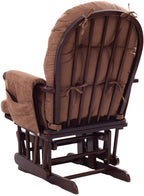 Rocking Chair with Ottoman, Brown, Traditional Style, Wooden, Adjustable Backrest, Recliner, Nursery & Living Room