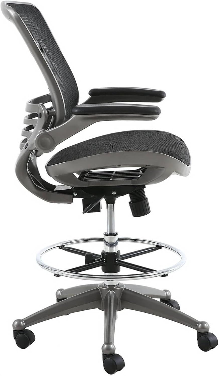 Harwick Evolve All Mesh Heavy Duty Drafting Chair, Gunmetal Finish