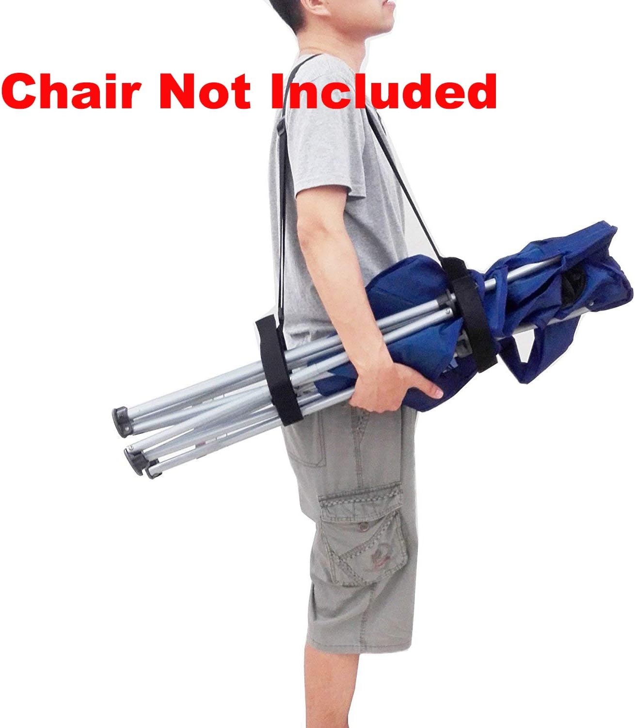 YYST 2 X Adjustable Beach Chair Carry Strap Universal Folding Chair Carry Strap Bed - 2 Straps Per Pack (Chair Not Included)