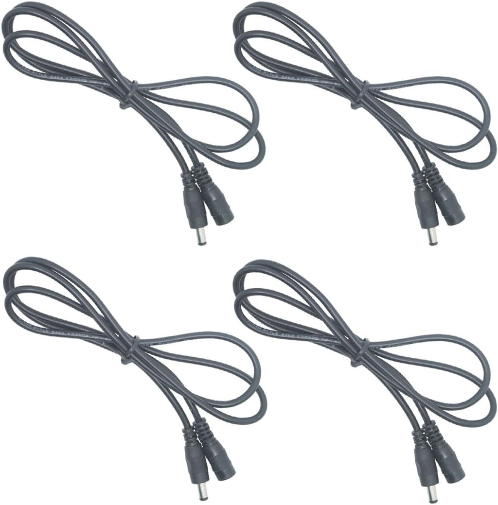 Litever Extension Cable 20 awg 3.3 ft, Designed for Litever LL-008 Series Under Cabinet Lights. 5.5mm x 2.1mm Plugs, Male to Female, for 5~24VDC LED Light Strips, CCTV; for Maximum 3A or Less