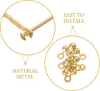 4Set Hand Fan Fastener Repair Kit - Shaft Rivets Clips - Metal Replacement Parts for DIY Handheld Foldable Bamboo Paper Fans Repairing Accessories