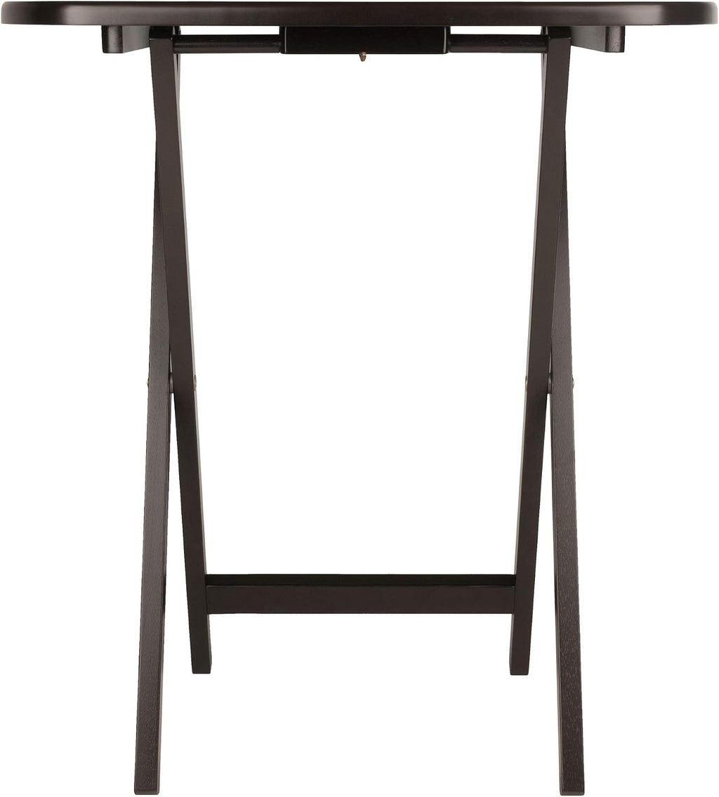 Winsome Corbett Set of 2 Oversized Foldable Snack Tables, Easy to Store Portable Fold Up Table Set for Kitchen, Living Room TV Dining, Crafts, Puzzles, Work From Home