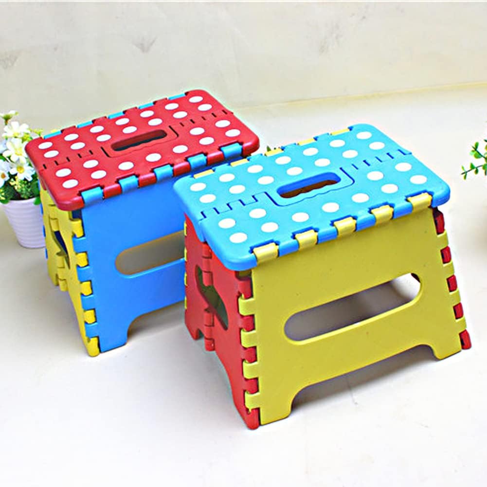 Magik 2-4 Pack Collapsible Folding Stool Anti-Slip Lightweight Kitchen Foot 7" Step (Random Color, 2 Pack)