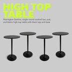 Pearington Round Bar Height Pub Table, Black, 4pk