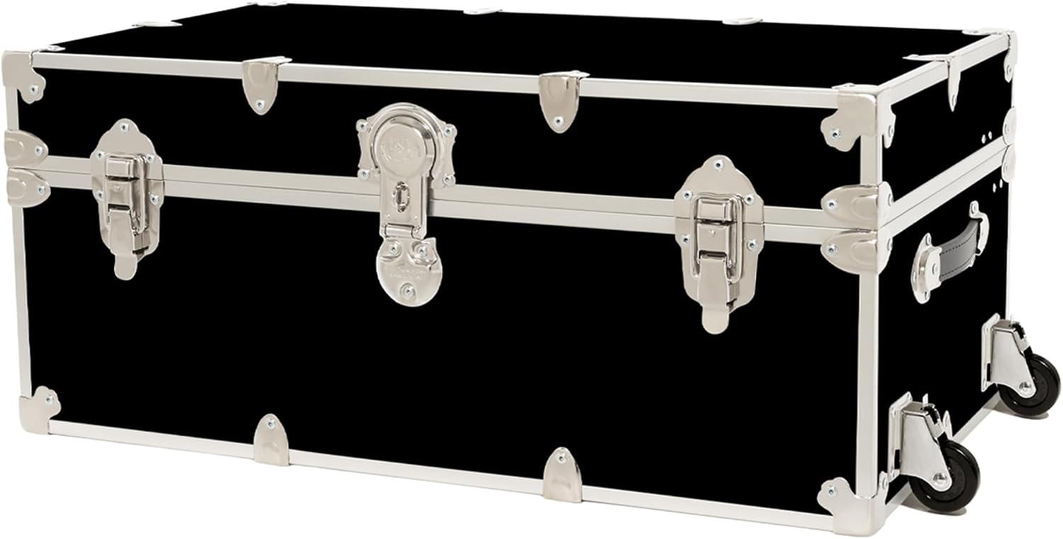 Rhino Trunk & Case Classic XL Trunk With Wheels 34"x20"x15", 1500+ lbs Capacity - Many Colors, Soft-Close Lid. Strong, USA Made Summer Camp Footlocker and Secure College Dorm Storage Chest