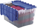 Akro-Mils 66486 CLDBL 12-Gallon Plastic Storage KeepBox with Attached Lid, 21-1/2-Inch by 15-Inch by 12-1/2-Inch, Semi Clear