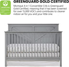 Oxford Baby Montauk 4-in-1 Convertible Crib, Farmhouse Gray, GreenGuard Gold Certified