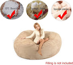 Bean Bag Chair Cover(no Filler),Adults Luxurious Giant 6/7/8ft Huge Bean Bag Chair for Organizing Children Plush Toys or Memory Foam (Color : Blue, Size : 8ft)