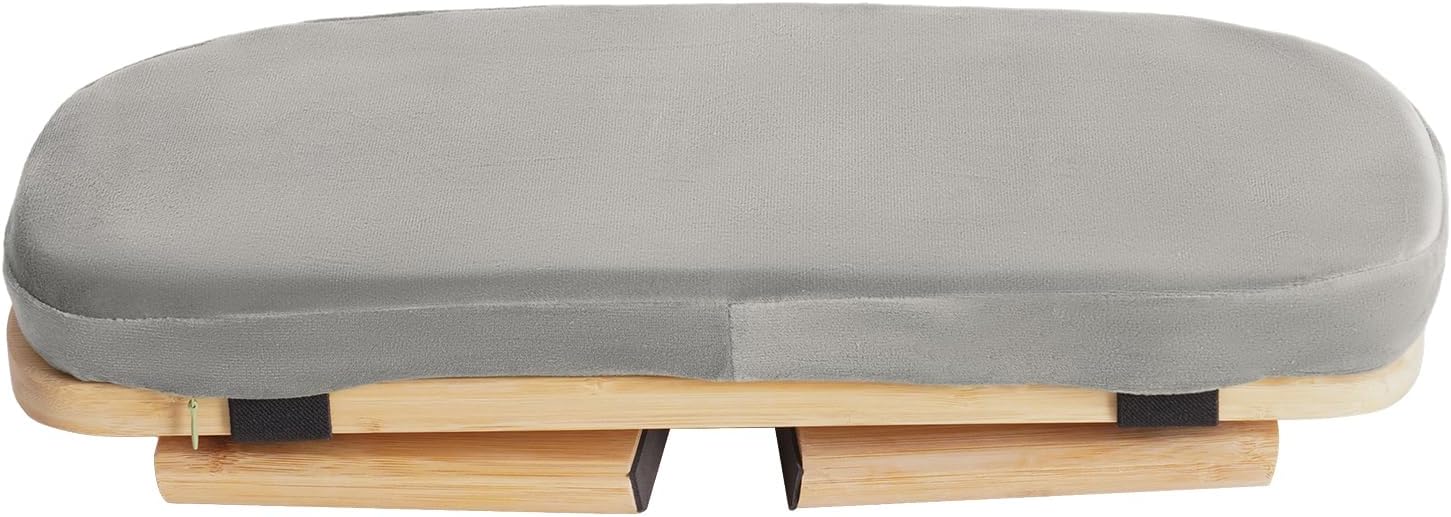 Foldable Bamboo Meditation Kneeling Bench, Seiza Stool with Soft Removable Cushion, Portable Prayer Seat, Zen Yoga Floor Stool for Comfort Meditation Extended Practice