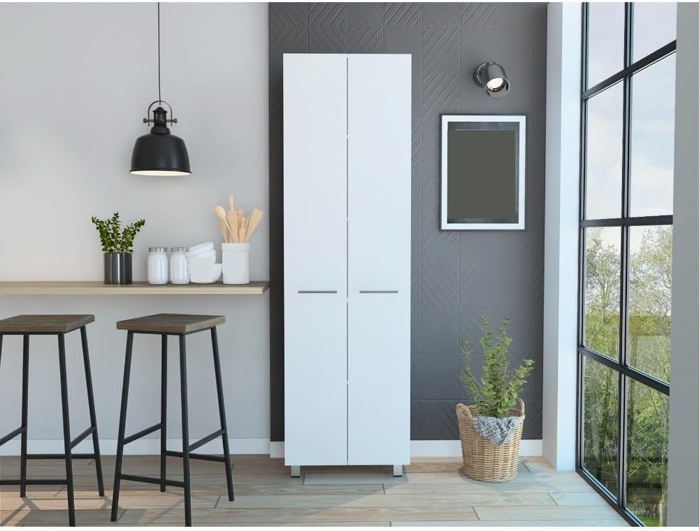 Freestanding Pantry Cabinet, Storage Sideboard Locker with Five Interior Shelves,for Kitchen Home