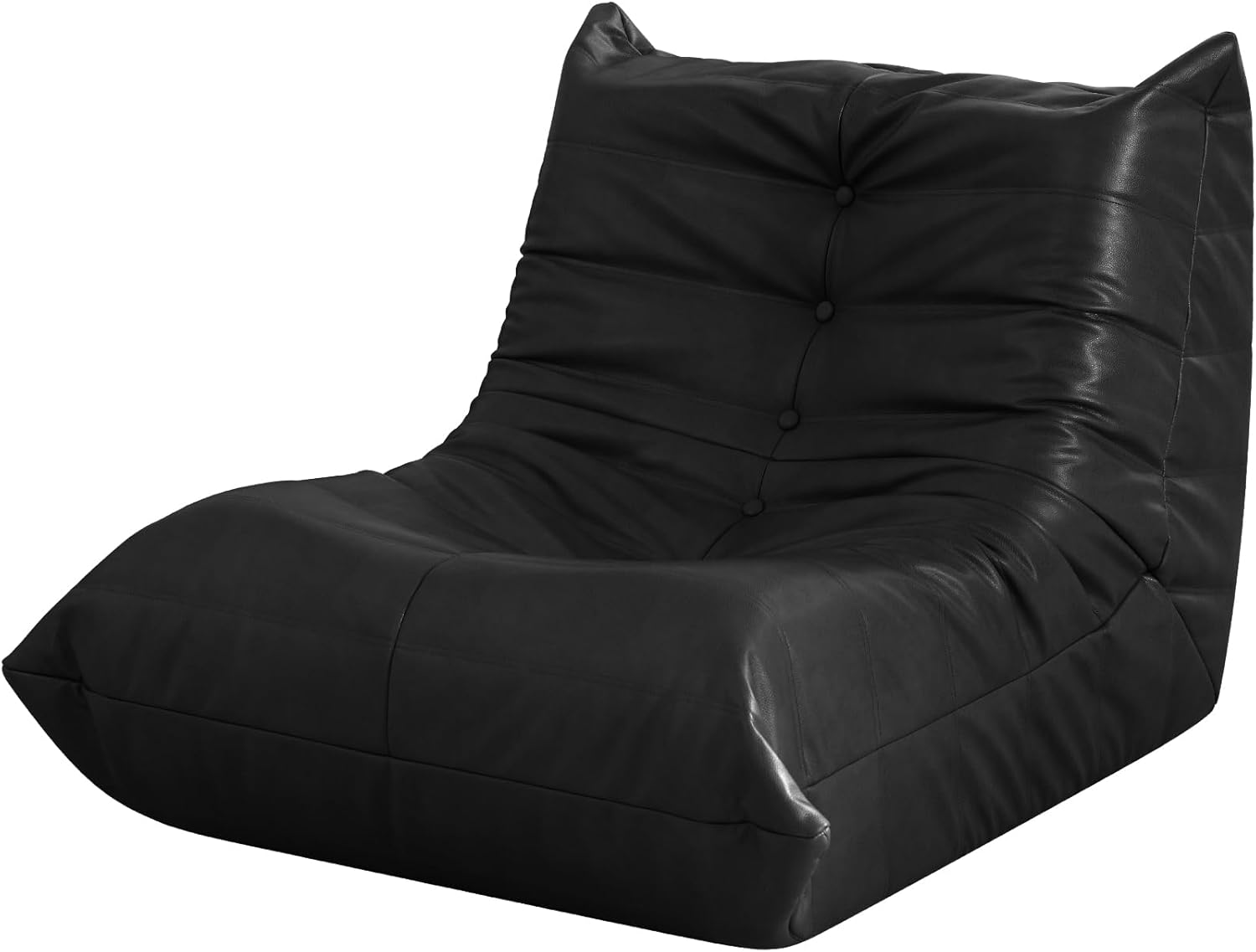 Hobestluk Bean Bag Chair for Kids Toddler Bean Bag Chair with Memory Foam Filler Leather Beanbag with Spacious Design Bean Bag Couch for Reading Gaming Relaxing (Black, Small)