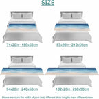 Bed Runner Scarf for Cal.King Size Bed, Navy Blue Coastal Beds Scarf Throws for Foot of Bedding, Waves Summer Beach Ocean Sea Decorative Beds Runners for Bedroom Guestroom, 102"x20"