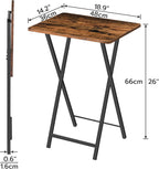 HOOBRO Folding TV Tray Table, TV Tray, Snack Table for Small Space, Dining Tray for Eating at Couch and Bed, Easy Assembly, Space Saving, Stable and Durable, Rustic Brown and Black BF20BZ01