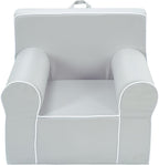 Heritage Kids Grey Everywhere Foam Armchair with Carry Handle and Removable Cover,25"x21"x22",Ages 3+