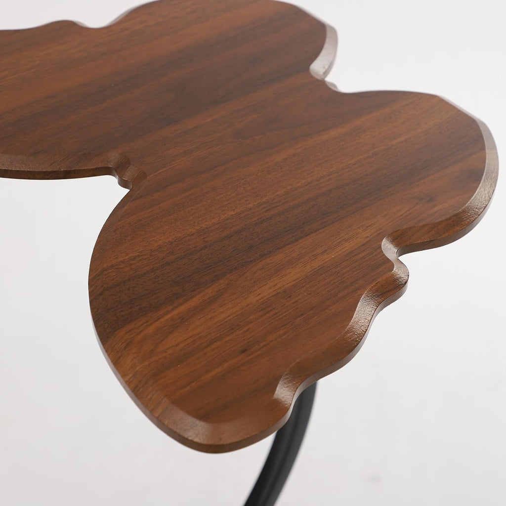 Side Table Butterfly Shape End Table, C-Shaped Small Coffee Tables Sofa Table, Living Room End Tables, 33 Pounds Capacity for Bedrooms Offices Lounge Small Spaces