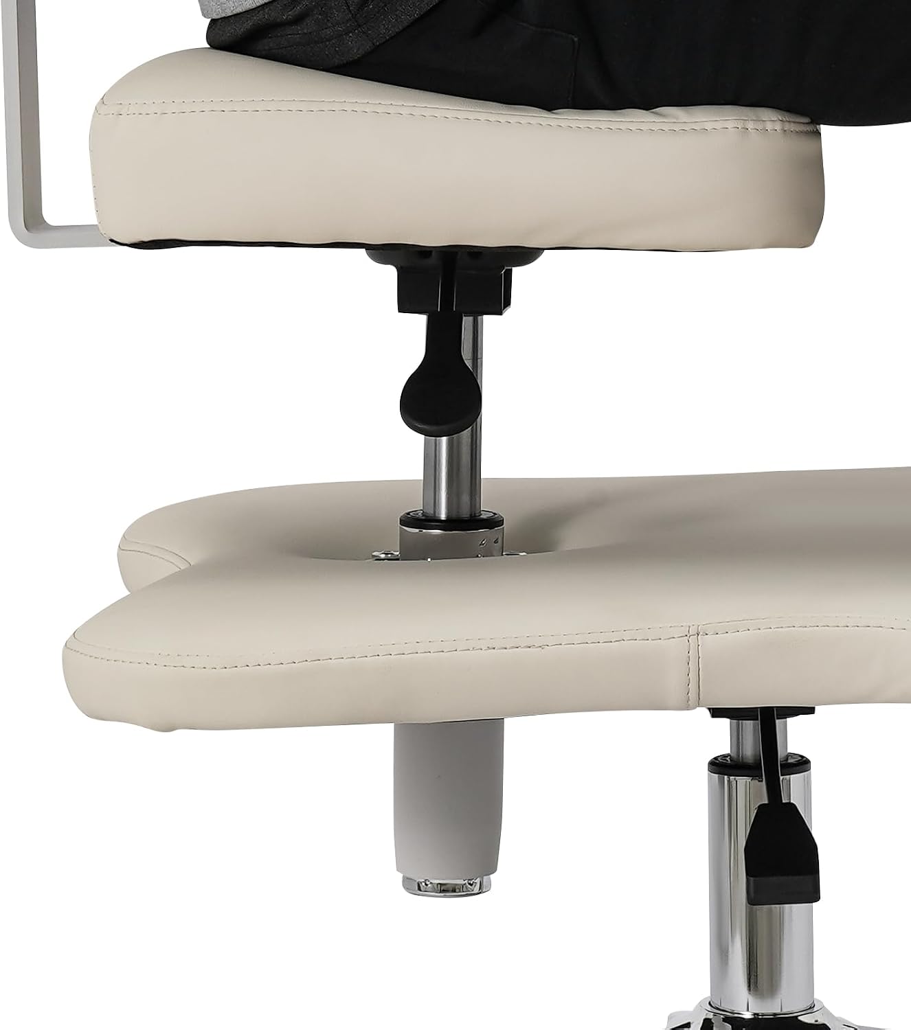 Cross Legged Chair, Adjustable Meditation Chair with Wheels, 360° Swivel Seat & Footrest for Yoga Office