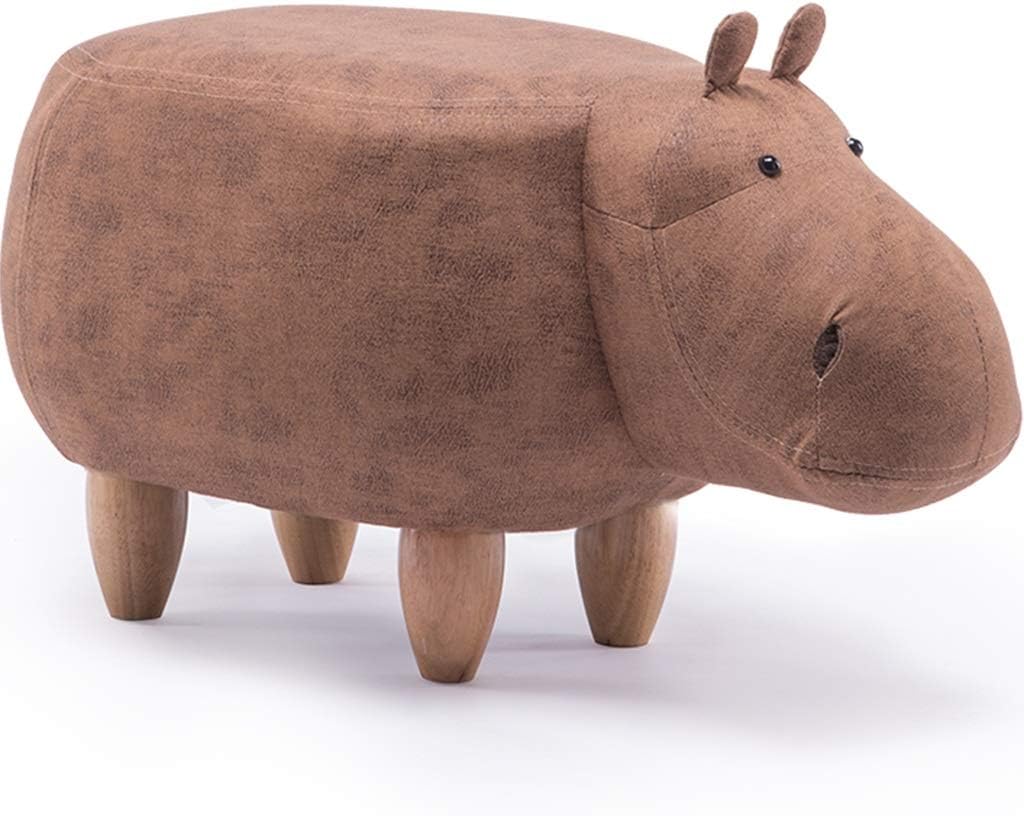 Footstools Animal Footstool Creative Cute Hippo Shoe Changing Stool,Small Coffee Table and Low Stool in The Living Room,Ottomans Beside The Bed in The Bedroom,D-65 * 37CM (D 65 * 37CM)