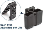 OWB Polymer Double Magazine Holster Ambidextrous Carrier, Fits 9mm/.40 Calibers Double Stack Magazines of Glock, S&W, Sig Sauer, Springfield, Taurus, Beretta, Ruger, Walther, Canik, Colt, CZ, H&K