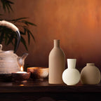 Ceramic Vase Set of 3, Modern Minimalist Farmhouse Style Home Decor Vases, Ideal for Pampas Grass & Dried Flowers, Perfect for Kitchen, Bedroom, Living Room & Dining Table Centerpiece(Brown)