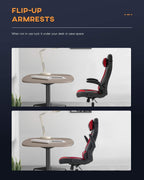 PC Gaming Chair Video Game Chair， Racing Style Office High Back Desk Executive PU Leather Rolling Task Swivel Computer with Lumbar Support Headrest,Red