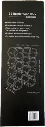 Evergreen Wine Rack, 11 Bottle Capacity, Black
