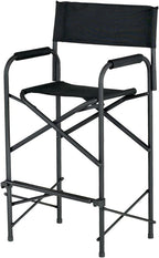 E-Z UP Tall Directors Chair, Seat 31” High, Padded Armrests and Storage Bag, Black