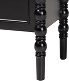 Baxton Studio Malinda Classic Black Wood 3-Drawer End Table with Spindle Legs