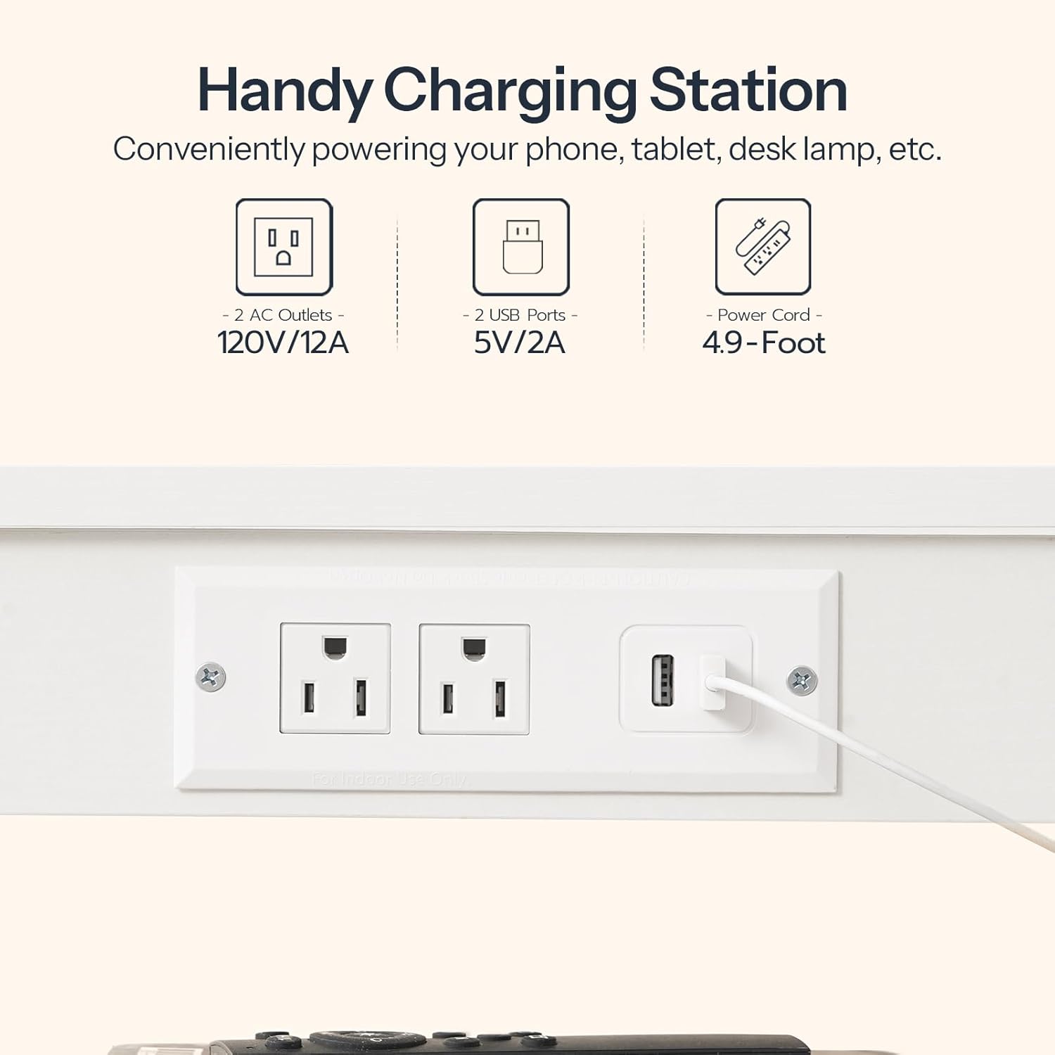 HOOBRO Side Table with Charging Station and USB Port, Small End Table for Small Space, 3-Tier Nightstand with Adjustable Shelf, for Living Room, Bedroom, White WW112BZ01