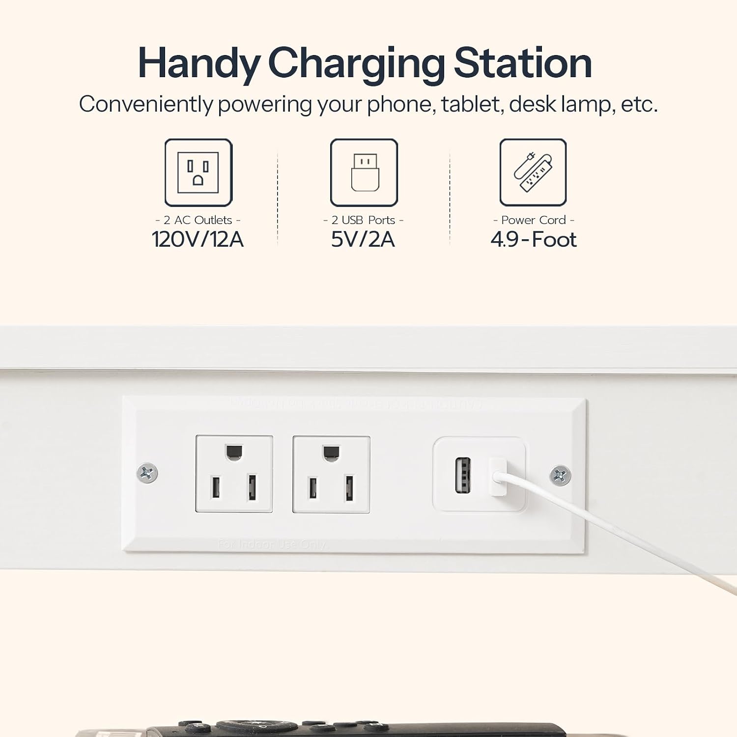 HOOBRO Side Tables Set of 2 with Charging Station and USB Port, Small End Tables for Small Space, 3-Tier Nightstands with Adjustable Shelf, for Living Room, Bedroom, White WW112BZP201