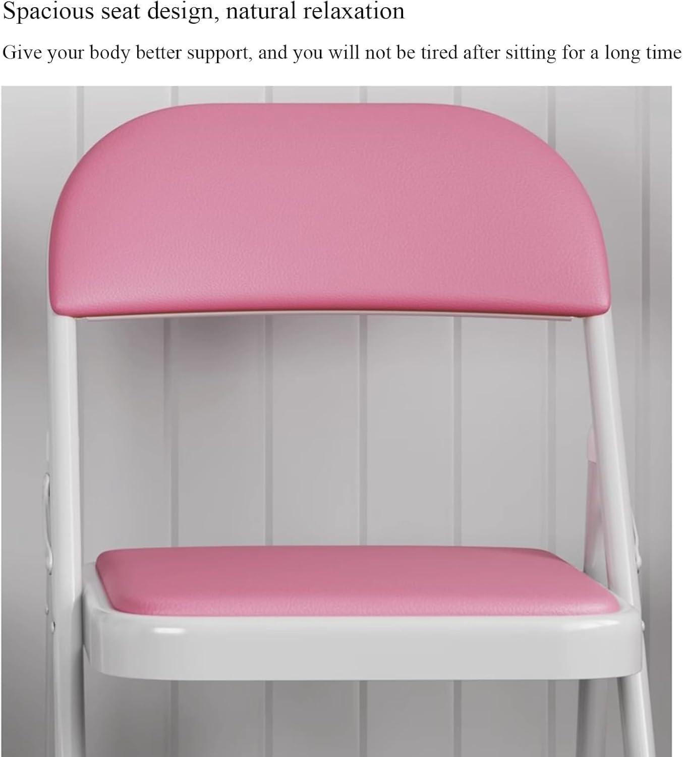 Folding PU Upholstered Chair with Sturdy Metal Frame for Office and Dining Comfortable and Durable