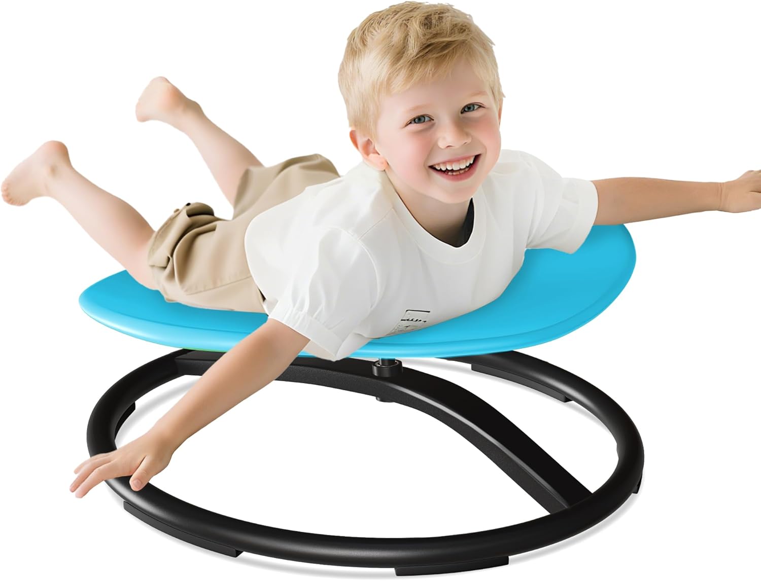 Pterying 21" L × 19" W Large Size Spinning Chair for Autistic Kids, Autism Sensory Products, Sensory Toys Gifts for Kids with Autism & ADHD, Training Body Coordination, Azure Rounded Shape
