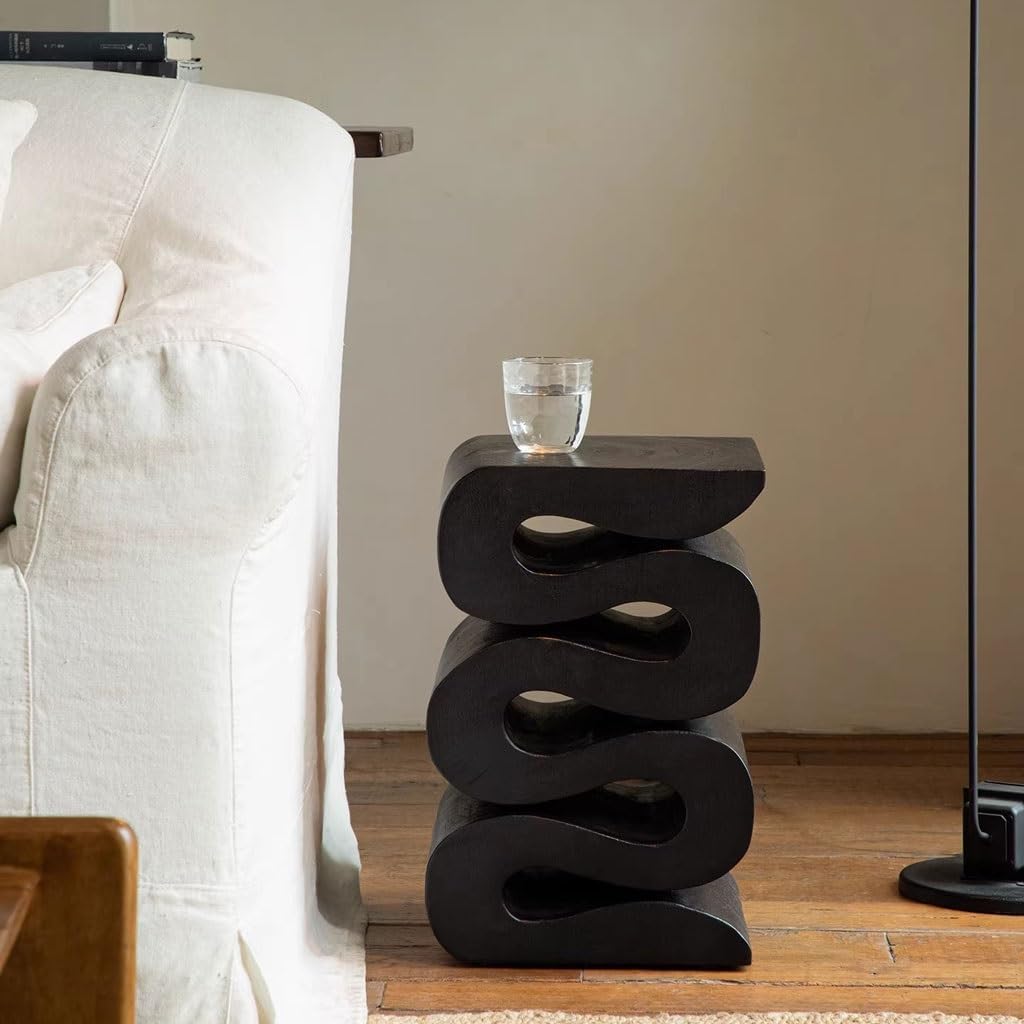 Coffee Tables for Living Room Household Creative Egg Roll Shape Sofa Side Table Living Room Storage Rack Flower Stand Bedroom Furniture(B)